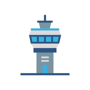 Airport Control Tower Icon Design vector
