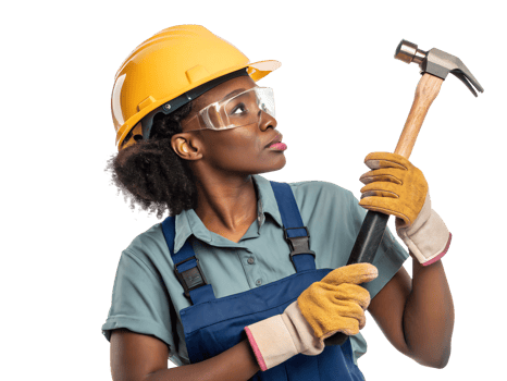 Skilled worker prepares for construction task png