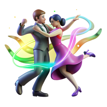 Romantic Dance Couple 3D Animation png