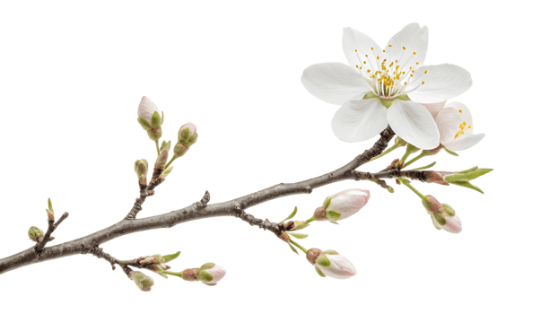 White flowering branch in bloom png