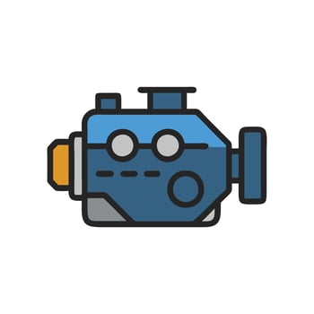 Icon of Car Engine for Mechanics vector