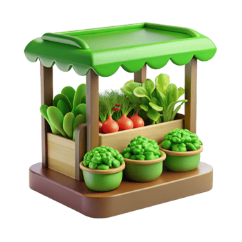 vibrant traditional Fresh Farm Produce Market Stand professional png
