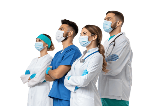 Healthcare professionals display unity and care png
