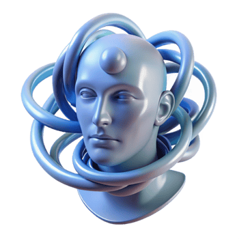 Abstract Head Sculpture Entangled Thoughts png