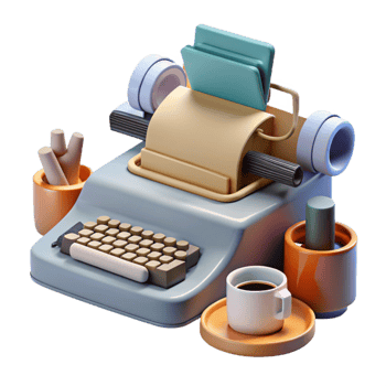 magnificent vintage Vintage Typewriter, Coffee, and Office Supplies high resolution png