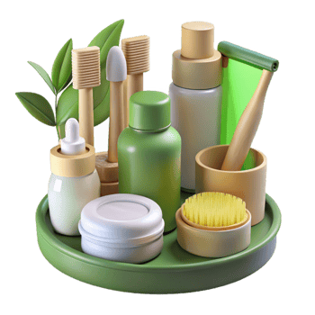 Eco-Friendly Bathroom Essentials Sustainable Self-Care Set png