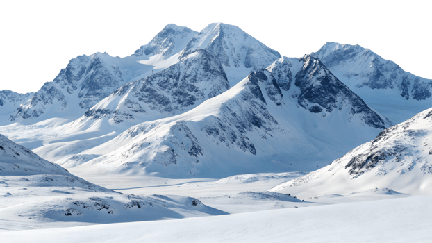 Snow covered mountain range in winter landscape png