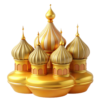magnificent rustic Golden Domes A 3D Render of a Majestic Architectural Structure high quality png