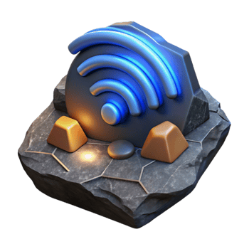 Wireless Network Icon on Stone Base png