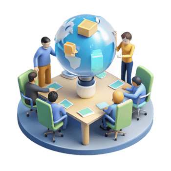 beautiful creative Global Business Strategy Meeting Teamwork for International Trade 4K png