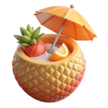 Pineapple Tropical Drink with Strawberry Orange png