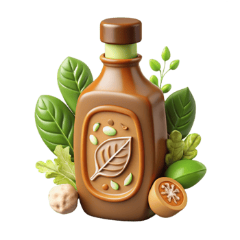 elegant artistic Herbal Supplement Bottle with Natural Ingredients 4K png