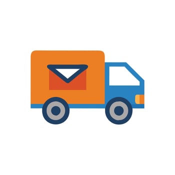 Mail Delivery Van Icon for Postal Services vector