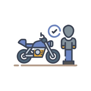 Distinctive Motorcycle Repair Icon for Branding vector