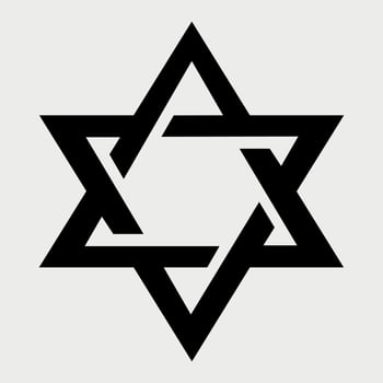 black star of david icon on white background vector
