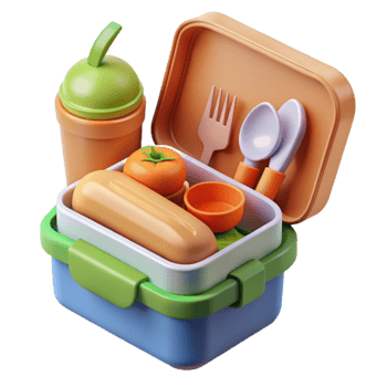 beautiful rustic Colorful Lunchbox with Healthy Meal and Drink genuine png