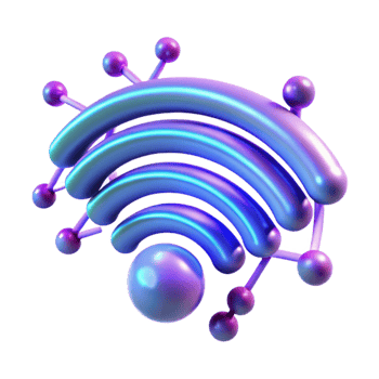 vibrant creative Wireless Network Connection 3D Render of a Wifi Signal exclusive png