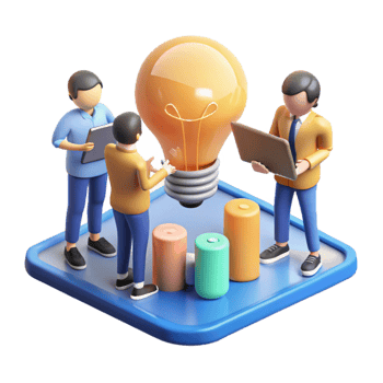 vibrant modern Teamwork, Innovation, and Data-Driven Growth high quality png
