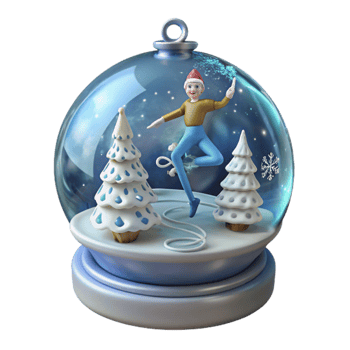 Winter Wonderland Snow Globe Festive Ice Skating Elf png
