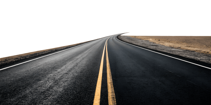 Endless winding road in a barren landscape png