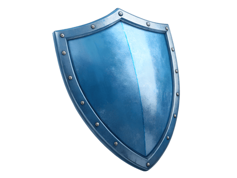 Bright blue shield design for protective concepts png