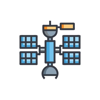 Stylish Space Station Icon for Astronaut Adventures vector