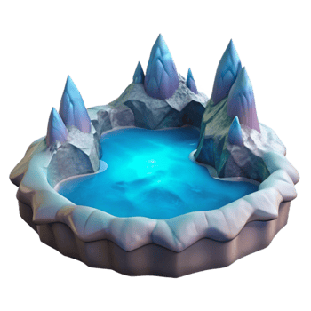 wonderful artistic Frozen Lake with Icy Peaks 3D Model high quality png