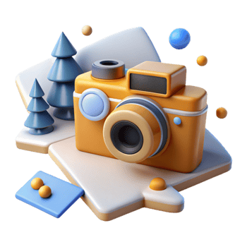 elegant contemporary Winter Wonderland Photography 3D Camera Icon authentic png