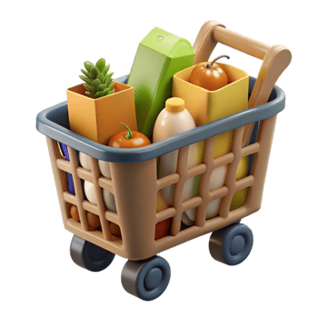 stunning abstract Grocery Shopping Cart Fresh Produce, Dairy More authentic png