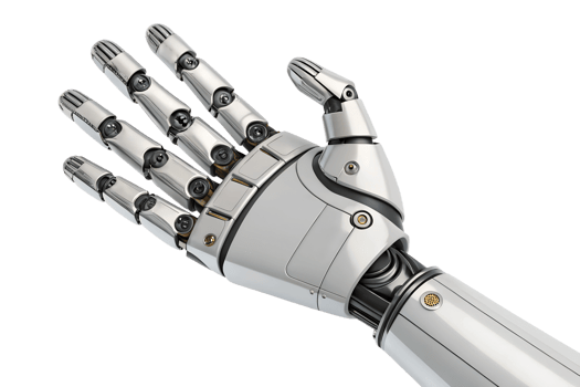 Advanced tech in robotic hand design png