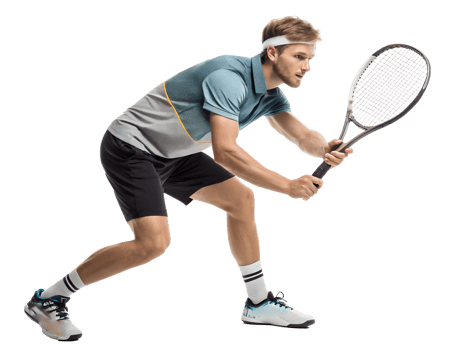 Tennis player prepares to return an upcoming serve png