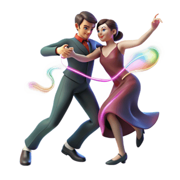 vibrant classic Couple Dancing Romantic Ballroom Pose professional png