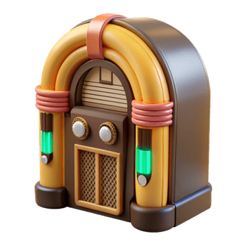 magnificent minimalist Retro Jukebox Vintage Music Player 3D Model detailed png