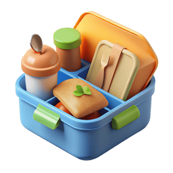 dramatic rustic Healthy Packed Lunch in a Colorful Bento Box authentic png