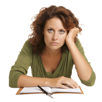 Contemplating creativity a writer in a cozy room reflecting on ideas indoor setting close-up perspective png