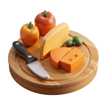 Cheese and Tomato Platter with Knife png