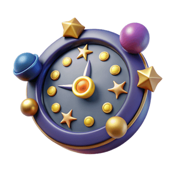 extraordinary modern Celestial Clock 3D Render of Ornamental Timepiece authentic png