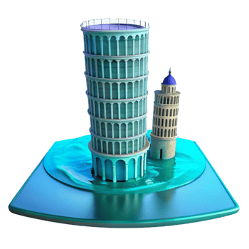 elegant creative Towers Submerged A 3D Render of Rising Waters high quality png