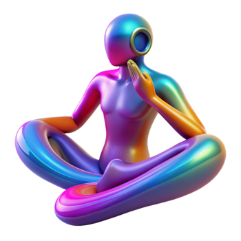 dramatic abstract Abstract Colorful Figure in Contemplative Pose original png