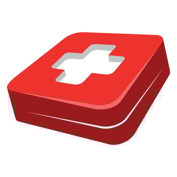 colored medical bag icon on white background vector