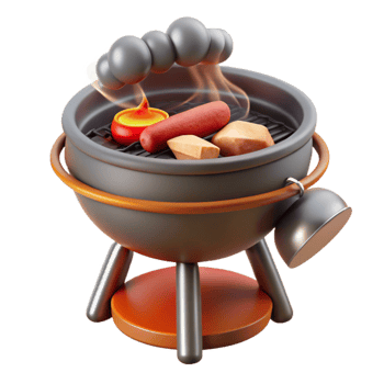 vibrant minimalist Summer Grill Hot Dogs, Potatoes, Outdoor Cooking Fun high quality png