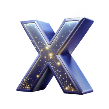 extraordinary rustic Cosmic X 3D Galaxy Letter Design detailed png