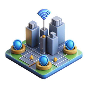 Smart City Network Wireless Connectivity Location Services png