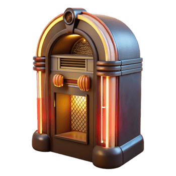 stunning classic Vintage Jukebox Retro Music Player with Illuminated Design high quality png