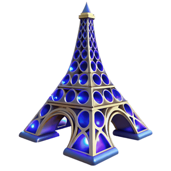 dramatic artistic Illuminated Tower Model A 3D Render professional png