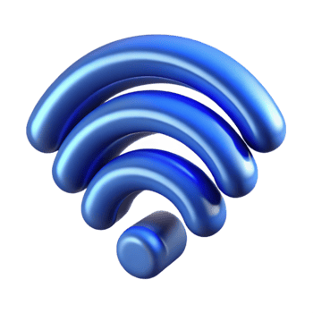 3D Blue Wireless Signal Icon Internet Connectivity png