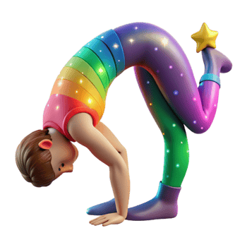 Rainbow Gymnastics A 3D Characters Pose png