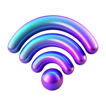 dramatic classic Iridescent Wifi Symbol Digital Connectivity Icon authentic png