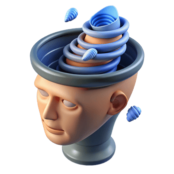 impressive minimalist Abstract Mind Spiraling Thoughts, Inner World, 3D Render original png