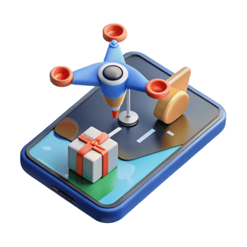 Fast Mobile Gift Delivery Drone Shipping App png